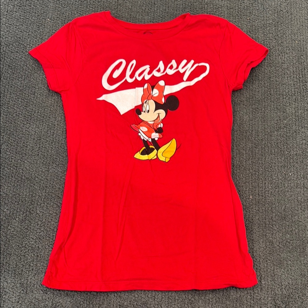 Disney Red Minnie Mouse 'Classy' Tee